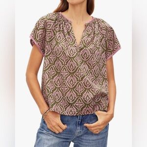 Velvet mosaic blouse L